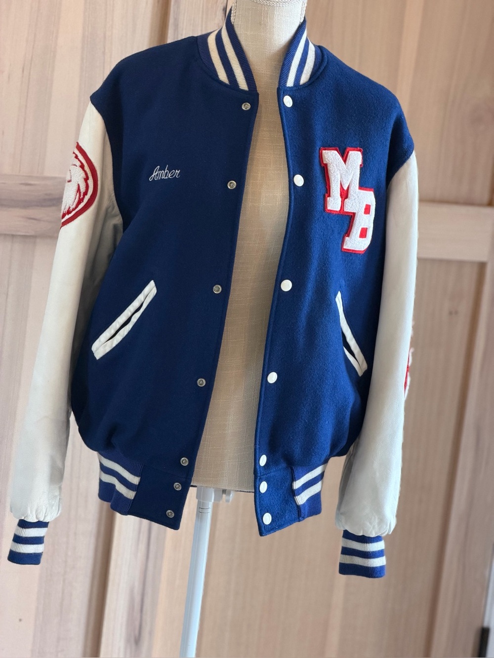 Vintage 1998 Holloway Varsity Leather | Wool Jacket. Letterman | MB | Sz-S | Y2K